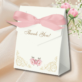 Antike Elfenbeinfarbene Pfingstrosen-Brautparty Geschenkschachtel