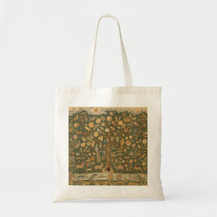 Antike englische Stickerei (Needlepoint) Lebensbau Tragetasche