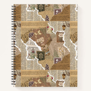 Antike Ephemera Collage Ästhetik Deluxe Tagebuch