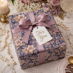 Antike Erbstück Blütenblätter lila floral Geschenkpapier