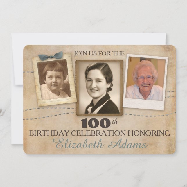 Antike Erinnerungen | Drei Einladungen für Fotos (Vorderseite)