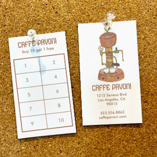 Antike Espressomaschine Cafe Kaffee Aquarell Treuekarte