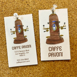 Antike Espressomaschine Cafe Kaffee Aquarell  Visitenkarte
