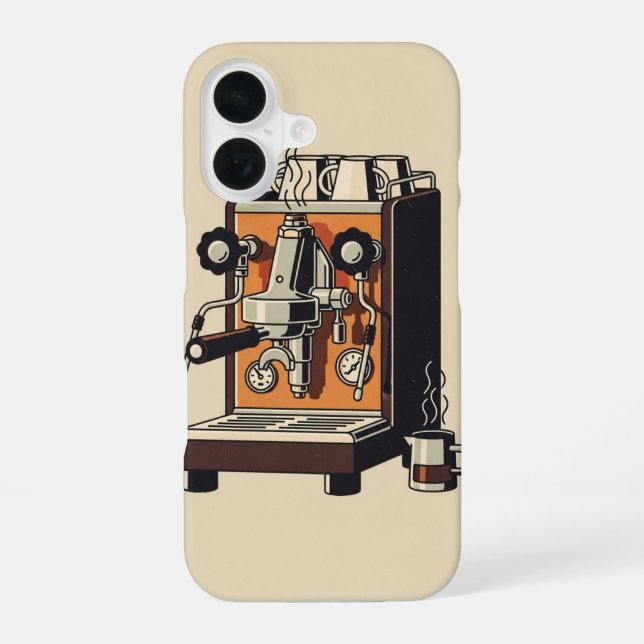Antike Espressomaschine iPhone 16 Hülle (Rückseite)