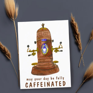 Antike Espressomaschine Kaffee INDIVIDUELL Lustig Postkarte