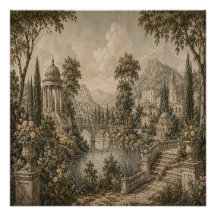Antike europäische Gartenlandschaft in Antique Sep