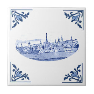 Antike europäische Stadt Delft Blau & Weiß Fliese