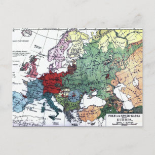Antike Europakarte 1876 Postkarte