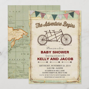Antike Fahrrad Reise Baby Shower Einladung