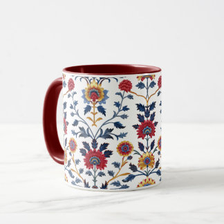 Antike farbenfrohe indische Blumenmotive Tasse