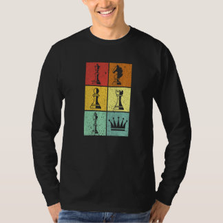 Antike farbenfrohe Schachfiguren Schachmeister lie T-Shirt