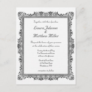 Antike fasste Hochzeits-Einladung ein Einladung