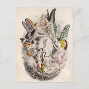 Antike Feen Elfen Nymphen Druck Postkarte
