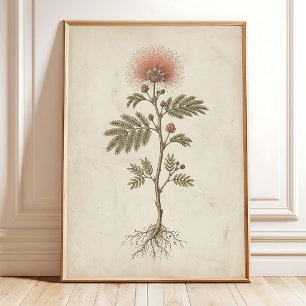 Antike Feenwedel-Blumenkunst im Landhausstil Poster