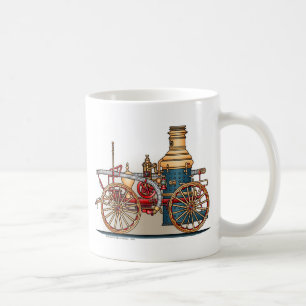 Antike-Feuerwehr-Dampf-Pumpen-Tasse Kaffeetasse