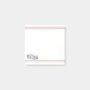 antike Feuerwehrzeichung Bleistiftskizze Feuerwehr Post-it Klebezettel