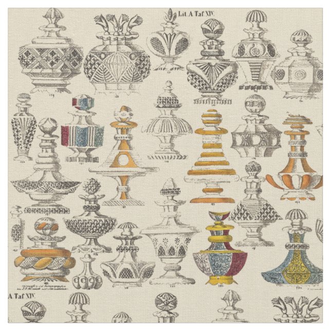 Antike Flaschendesigns Muster 1828 Stoff (Nahaufnahme)