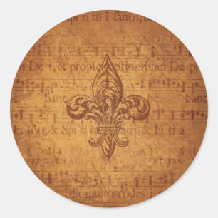 Antike Fleur De Lis Runder Aufkleber