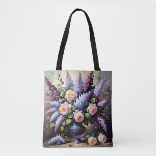 Antike Flieder und Rosen in einer Vase