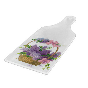 Antike Fliederblumen im Vintage-Look Schneidebrett