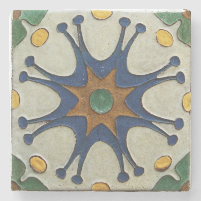 Antike Fliese Steinuntersetzer (Vorderseite)