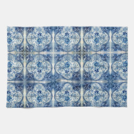 Antike Fliesen in Delft Blue Geschirrtuch