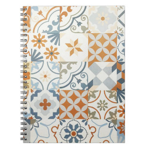 Antike Fliesen: Texturierte Hintergrundmuster Notizblock