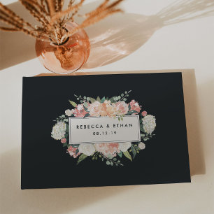Antike Flora Blush & Charcoal Wedding Gästebuch