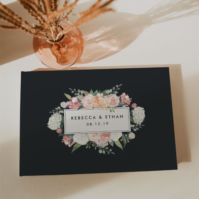Antike Flora | Blush & Charcoal Wedding Gästebuch (Von Creator hochgeladen)