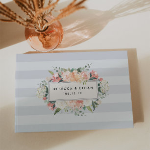 Antike Flora Nimbus Gray Stripe Wedding Gästebuch