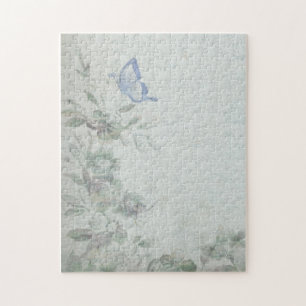 Antike Florale Blaue Puzzle