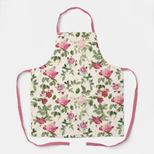 Antike Florale Creme-Rosa Rose Schürze
