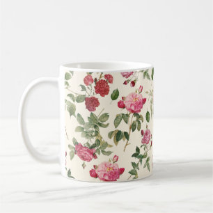 Antike Florale Creme-Rose Kaffeetasse