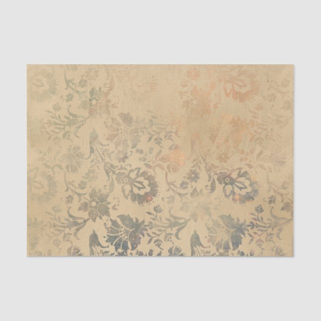 Antike florale Damaske Seidenpapier (Vorderseite)