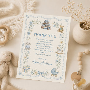 Antike Florale Dankeskarten für Baby Shower Dankeskarte