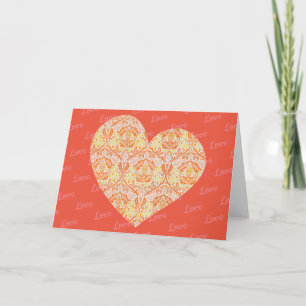 Antike florale Herz-Liebe-Barock-Kunst-Notizkarte Karte