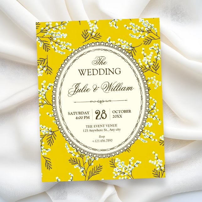 Antike Florale Hochzeit Einladung (Von Creator hochgeladen)