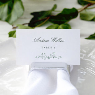 Antike florale Hochzeitsbegleitkarten in Salbeigrü