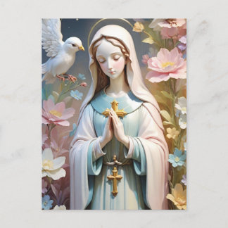 Antike florale Jungfrau Maria katholische Postkart Postkarte