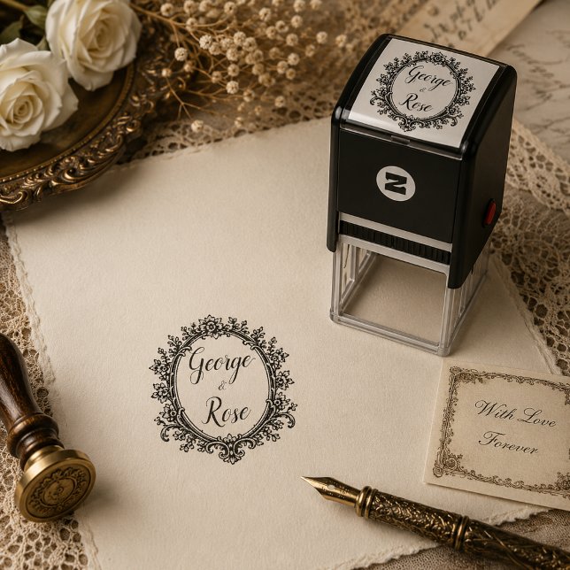 Antike florale ovale Hochzeit  Permastempel (Von Creator hochgeladen)
