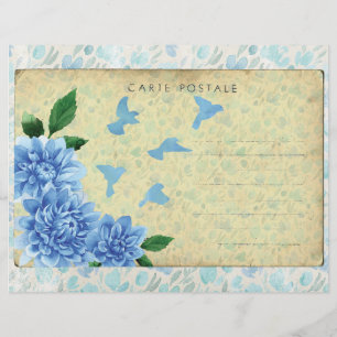 Antike florale Postkarten-Scrapbook-Ephemera