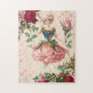 Antike Florale Rose Fee Fantasie Puzzle
