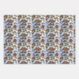 Antike florale Tile Geschenkpapier Set