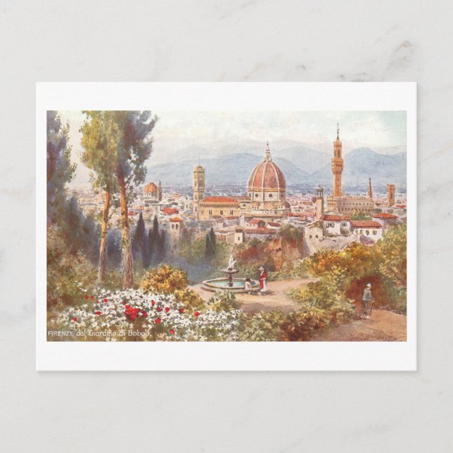 Antike Florentiner Skyline Postkarte (Vorderseite)