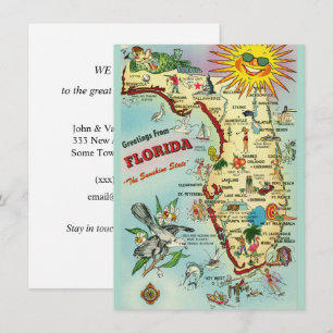 Antike Florida-Karte Umzugsankündigung