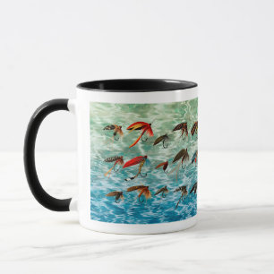 Antike Forellenfliegen / Köder Kaffeetasse