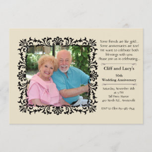 Antike formelle Blumen-Foto-Einladung Einladung