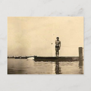 Antike Fotografie von Surfer-Typ Postkarte