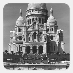 Antike Frankreich Paris Sacré-Cœur-Basilika Quadratischer Aufkleber
