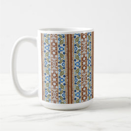 Antike französisch inspirierte gestreifte Blumen-T Kaffeetasse